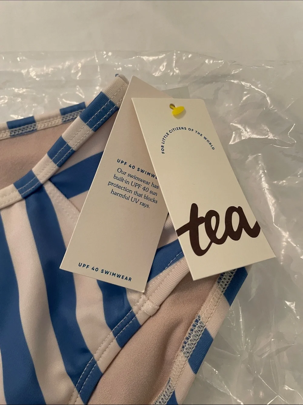 Tea Collection Blue and Cream Striped Kids Swim Bottom